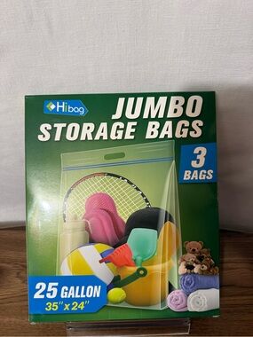 Jumbo 25-Gallon Green Storage Bags, 3-Pack